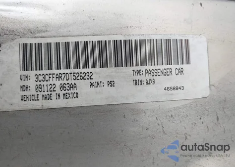 2013 Fiat 500 Pop from USA, damaged, VIN 3C3CFFAR7DT526232